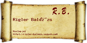 Rigler Balázs névjegykártya