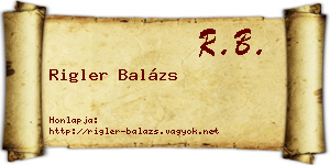 Rigler Balázs névjegykártya